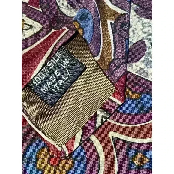 Ted Lapidus Men's Vintage Multicolored Silk Tie - Picture 4 of 4